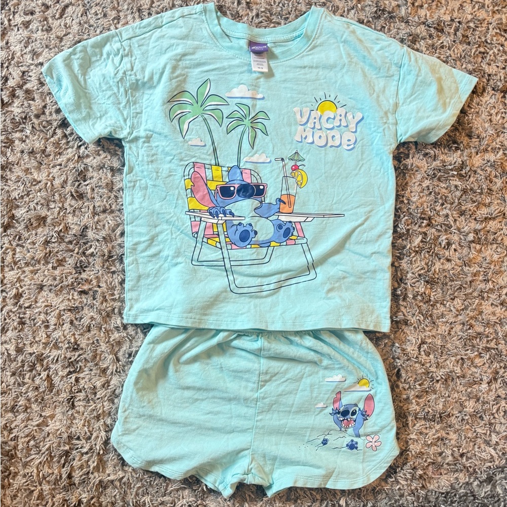 Blue Graphic T-Shirt and Shorts Set